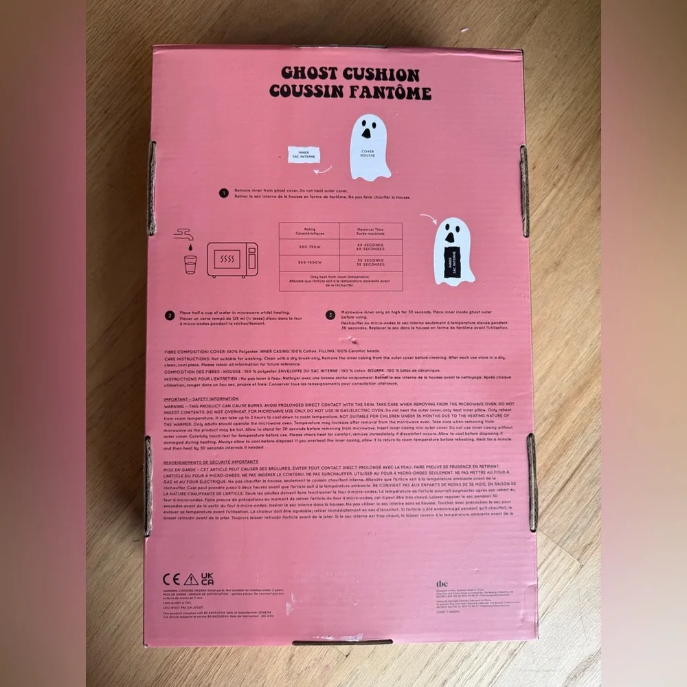 Plush Heatable Ghost Pillow Halloween NEW - Picture 4 of 4